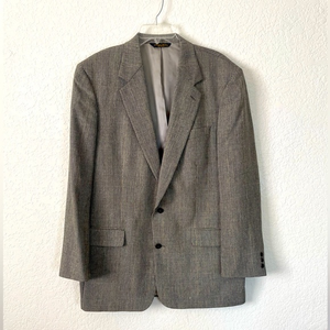 BROOKS BROTHERS SZ 43L. Grey/black‎ plaid vintage union made SPORT COAT JACKET